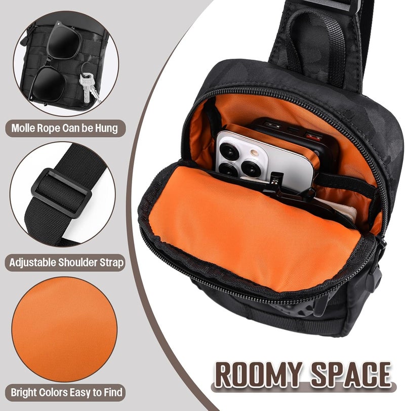 Deyace Small Sling Bag for Men, Tactical Inspired Waterproof Utility EDC Mini Crossbody Chest Bag for Travel Work Sport - Image 4